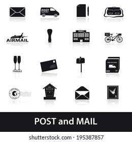 post and mail icons set eps10