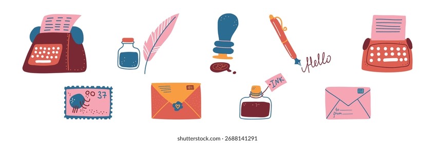 Objekt- und Element-Vektor-Set für Post- und Mail-Dienste