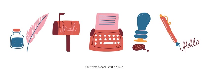Post and Mail Service Object and Item Vector Set