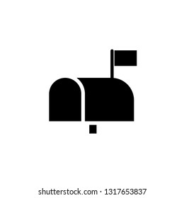 post mailbox icon. post delivery icon. post box symbol. Black vector. 