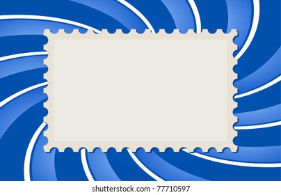 post mark on blue ray background