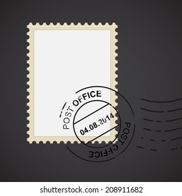 Post mark with stamp for your design, vector illustration