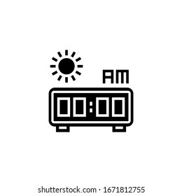 Post meridiem  icon vector in black solid flat design icon isolated on white background