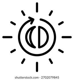 Post Meridiem Time Icon Line Vector Illustration
