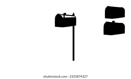 Post mount mailbox silhouette, high quality vector