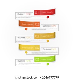 Post Note 5 option, parts, steps for process.Infographic design template can be used for presentation, banner, graphic, business flow and diagram.Abstract template.