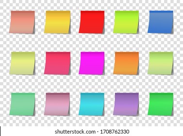 Post note color stickers isolated on