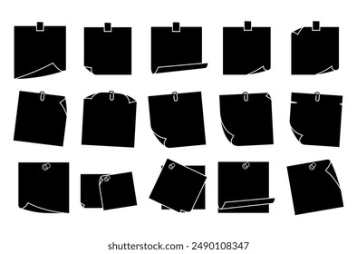 Post it note filled vector set illustration