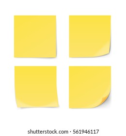 Post it note isolated on white background. Vector illustration.