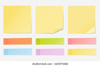 Post note label yellow paper on gray background with index set- Vector Illustration