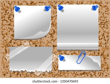post it note on corkboard. 10 EPS