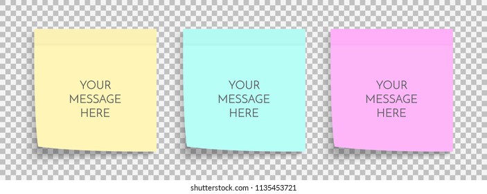 Post note paper sheet. Sticky sticker. Vector office memo template for design. 