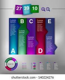 Post note papert and infographic element