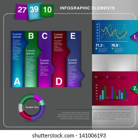 Post note papert and infographic element