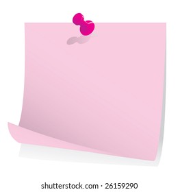 Post it note with push pin