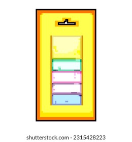 post note sticker game pixel art retro vector. bit post note sticker. old vintage illustration