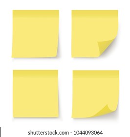 Post note sticker. Paper sticker on white background. Vector illustration