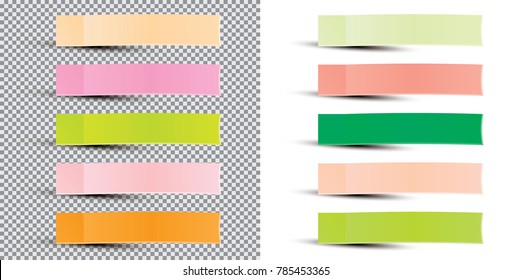 Post Note Sticker. Vector Illustration. Paper Sticky Tape With Shadow. Adhesive Office Paper Tape. Isolated Realistic.