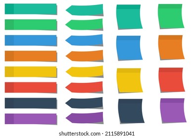 Post Note Stickers big collection. Paper stickers. Vector illustration