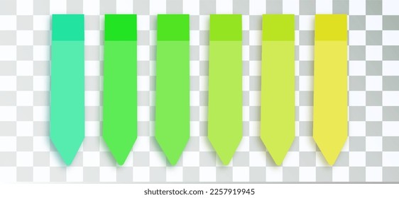 Post note stickers on transparent background. color sticky tapes with shadow template. Vector