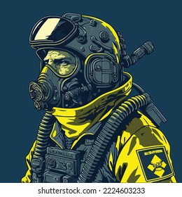 Post nuclear war warrior illustration