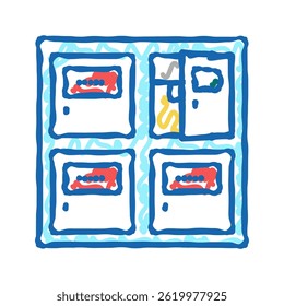 post office box doodle icon sketch vector. post office box sign. isolated symbol illustration