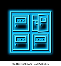 post office box neon light sign vector. post office box illustration
