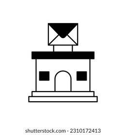 Post office building  Glyph Vector Icon that can easily edit or modify

