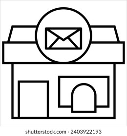 Post Office, Building icon, landmark sign vector illustration 