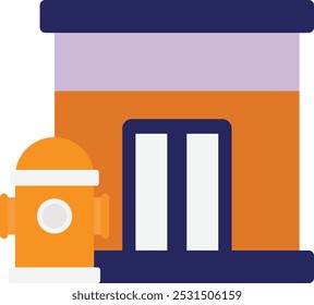 Post Office Building Icon Vector Flat Illustration