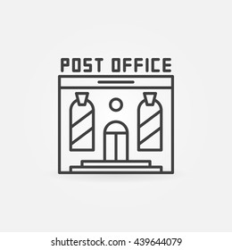 Post office building icon - vector minimal post symbol or logo element in thin line style