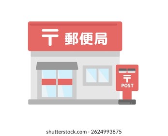 Material de ilustración de edificio de oficina de correos Traducción: Oficina de correos