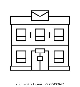 post office building line icon vector. post office building sign. isolated contour symbol black illustration