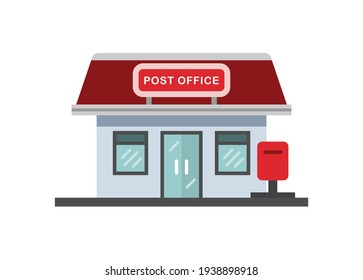 Post Office Building. Simple Flat Illustration.