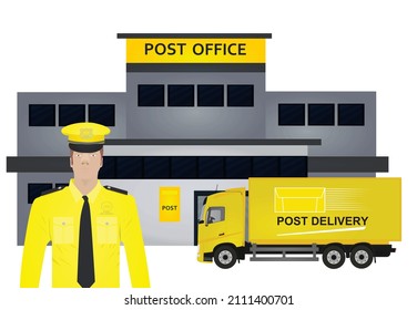 Post office building. vector illustration
