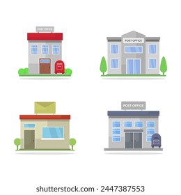 Post office buildings illustrated in vector