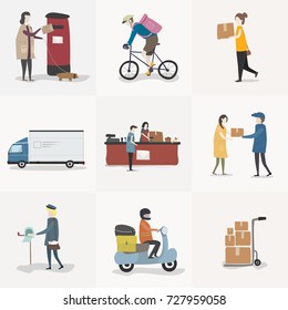 Post office business vector illustration