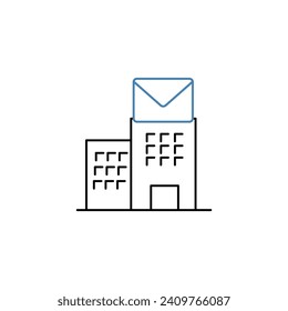 post office concept line icon. Simple element illustration. post office concept outline symbol design.