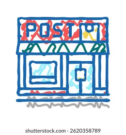 post office doodle icon sketch vector. post office sign. isolated symbol illustration