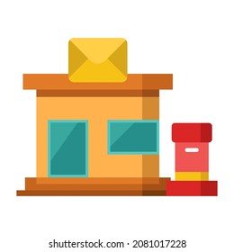 post office flat clipart vector illustration