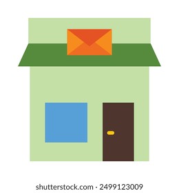 Post Office Flat Icon Design For Personal nad Commercial Use