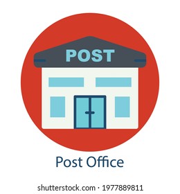 Post office flat icon. Editable stroke. Design template vector