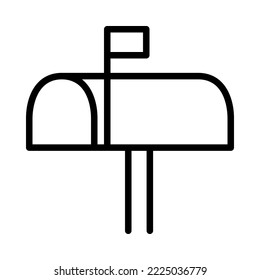 Post office flat line icon. Post service. Outline sign for mobile concept and web design, store