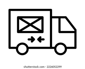 Post office flat line icon. Post service. Outline sign for mobile concept and web design, store