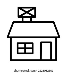 Post office flat line icon. Post service. Outline sign for mobile concept and web design, store