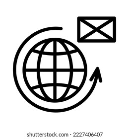 Post office flat line icon. Post service. Outline sign for mobile concept and web design, store