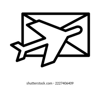 Post office flat line icon. Post service. Outline sign for mobile concept and web design, store
