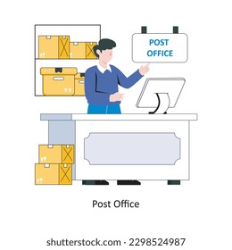 Post Office flat style design vector illustration. stock illustration