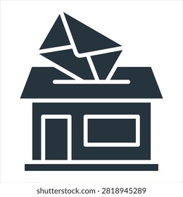 Post Office Glyph Icon Style Collection