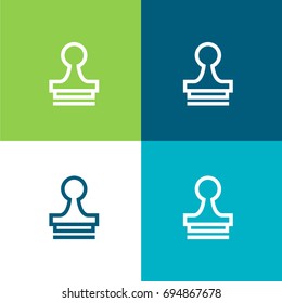 Post office green and blue material color minimal icon or logo design